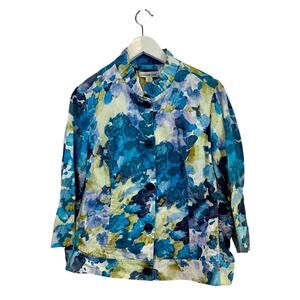 Coldwater Creek Women's Floral Jacket Watercolor Pattern 16 EUC